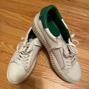J Slides - Green and White Platform Sneaker